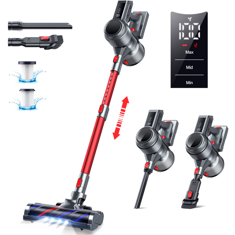 Cordless Vacuum Cleaner,250W/25Kpa Stick Vacuum Cleaners 40 Mins Max Runtime LED Headlights with Charging Dock,Self-Standing Handheld Vacuum with Touch Display,Vacuum Cleaner for Carpet Hard Floor Pet Hair