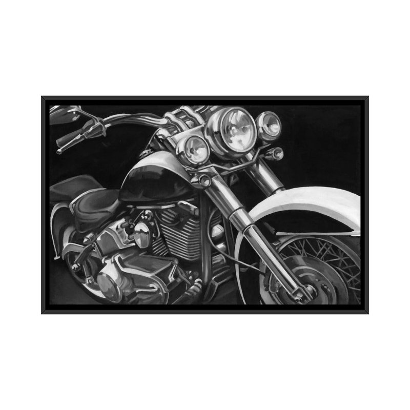 «Classic Hogs I», impression sur toile, H 18 po x l 26 po x P 1,5 po, Toile avec cadre noir, Pas de tapis