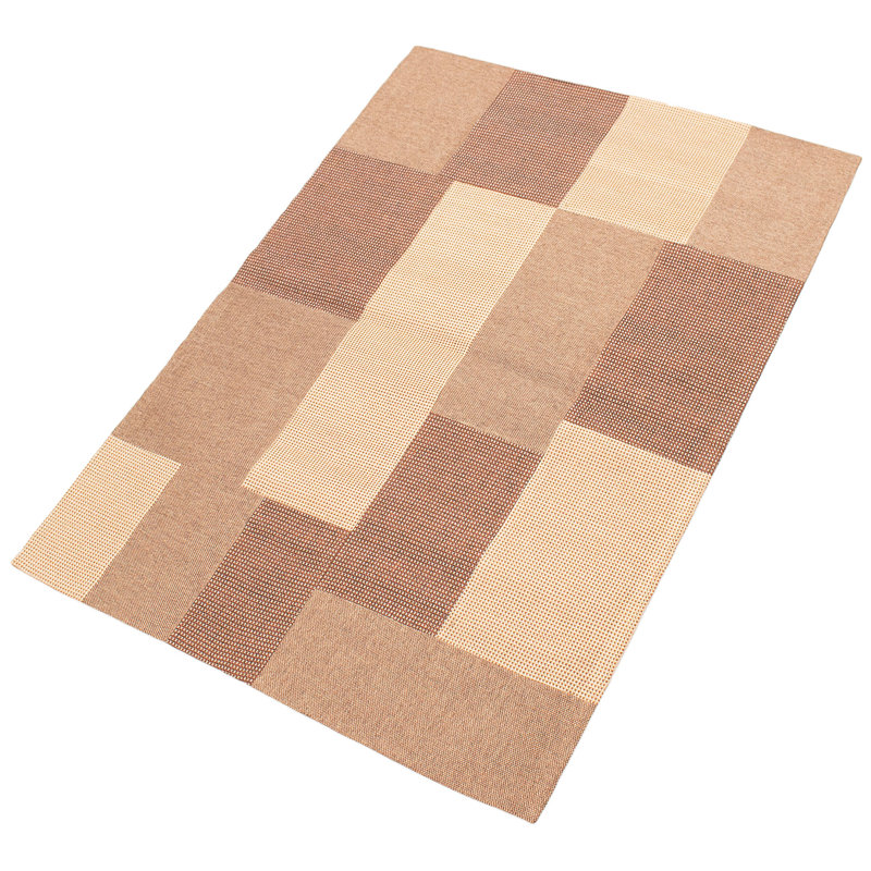Tapis de zone brun/brun clair touffeté à la main collage Houk