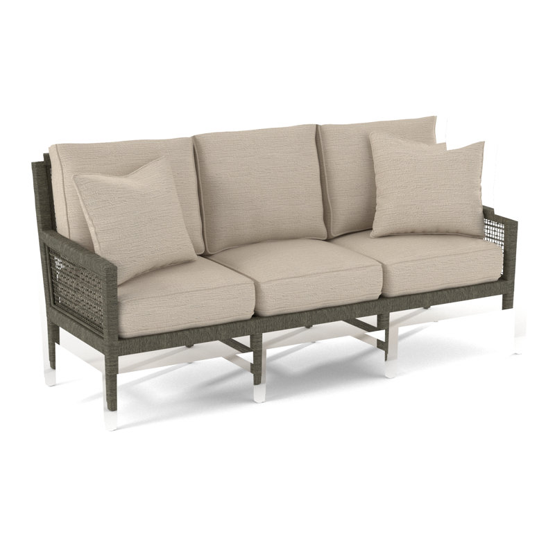 Pine Isle 76" Square Arm Sofa with Reversible Cushions, Vanilla Textured; 0805-91, Stone Hearth