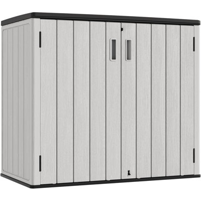 Remises de rangement, armoire de rangement verrouillable pour boîte à outils en résine imperméable de 37 pieds cubes (gris)