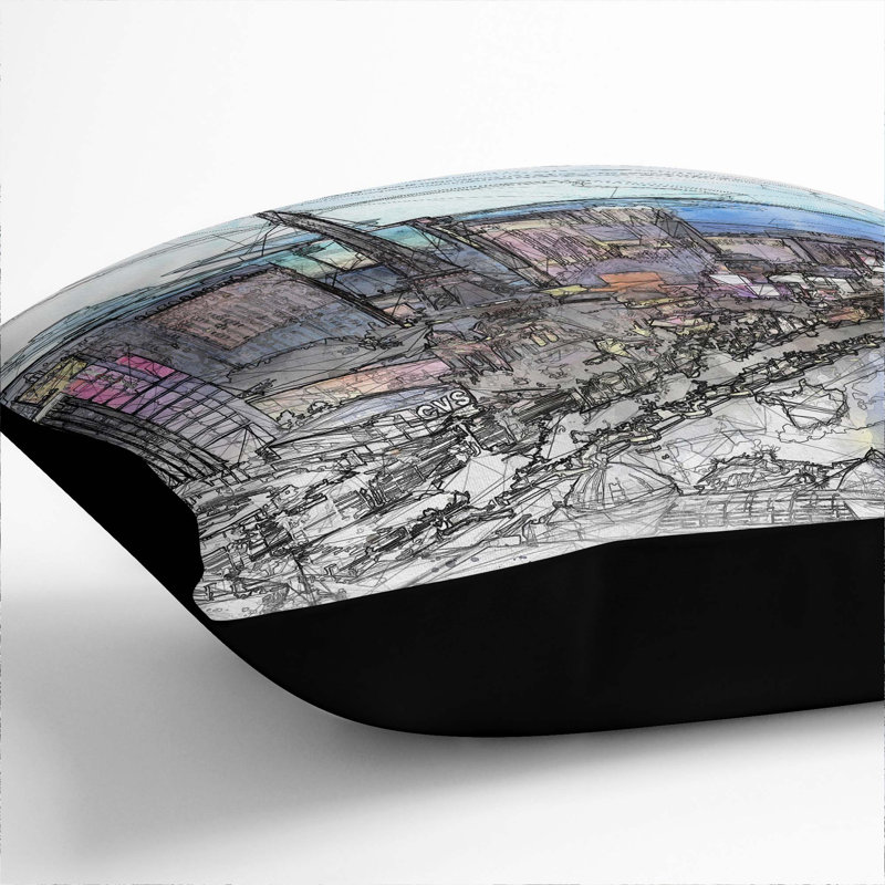 Square Cushion, 55cm H x 55cm W x 20cm D, Black