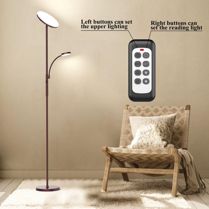 Gaillac 68.9 LED Floor Lamp with Remote Control, Brown