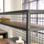 Bureau industriel en L avec 2 tiroirs et tablettes, finition brune