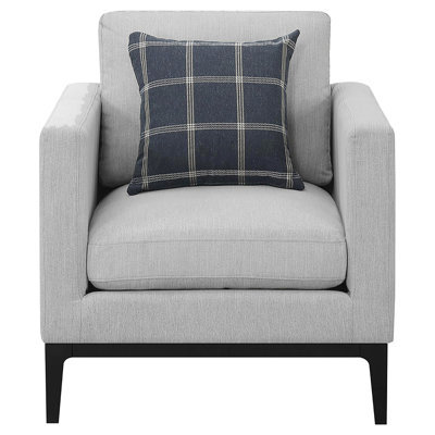 Grey Chair For Relaxation - Seat And Back Coziness Accent Home Elegant Look