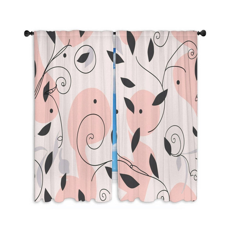 Paire de rideaux obscurcissant en polyester Rabiha, L 56 po x L 80 po