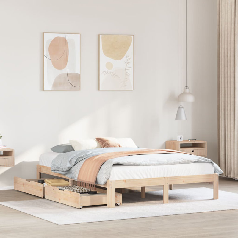 Storage Bed, Small Double (4'), Brown
