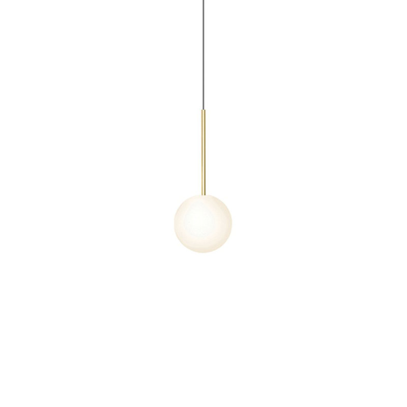 Bola Sphere Pendant, Brass, 15.5" H x 6" W x 6" D