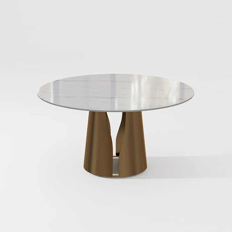 Table de salle à manger Suzzie, Clair, H 29,53 po x L 47,24 po x l 47,24 po, Bronze