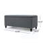 Banc de rangement Sharon, tissu gris foncé, garniture cloutée, 42 po-826296827
