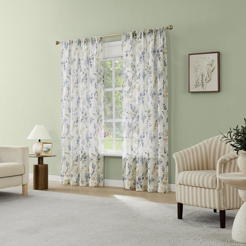 Rideau semi-transparent avec passe-tringle Marcella, L 48 po x L 84 po