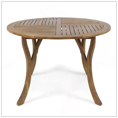 Table basse durable en bois d'acacia avec finition en teck, parfaite pour les réceptions en plein air et la détente