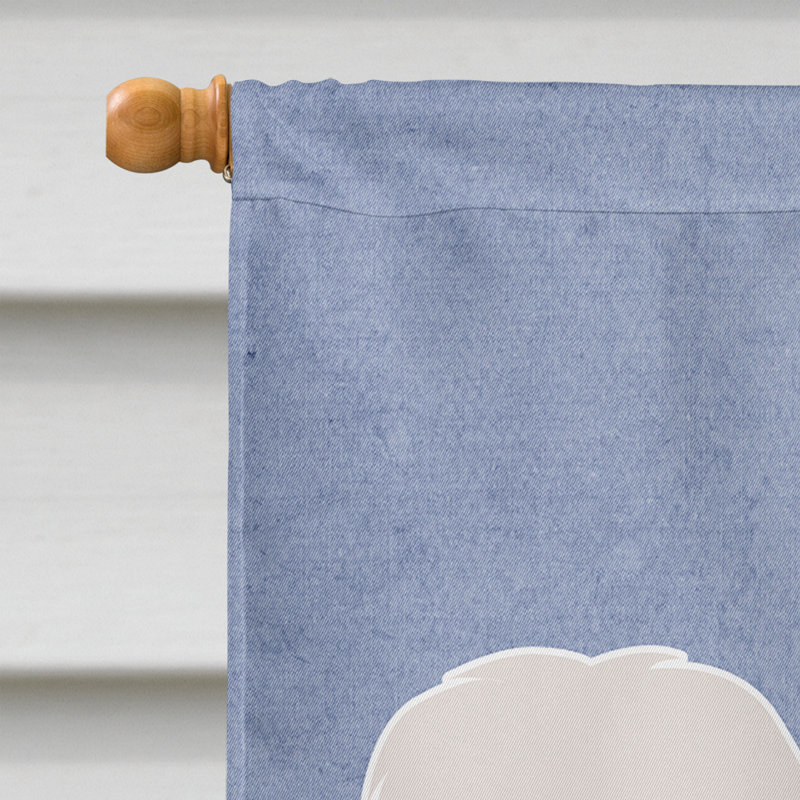 Polyester 2 côtés 40 x 28 po welcome drapeau maison, Berger anglais debout