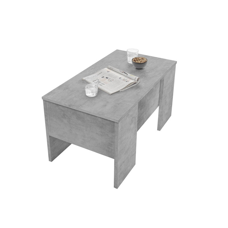 Mccoin Four Leg Coffee Table with Storage, Cement