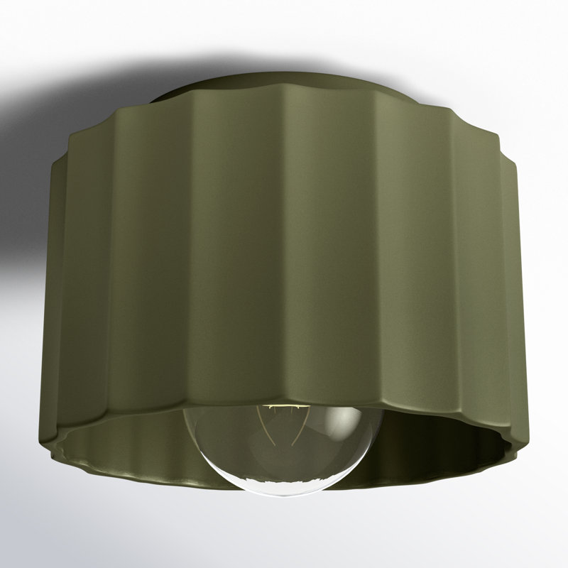 Plafonnier encastré 1 lumière Colgate, Vert mat, H 5 po x l 8 po x P 8 po