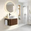 Meuble-lavabo mural de 61 cm (24 pouces) avec lavabo rond à rayures blanc Carrara et tiroir de rangement-837719042-837719046-837719069