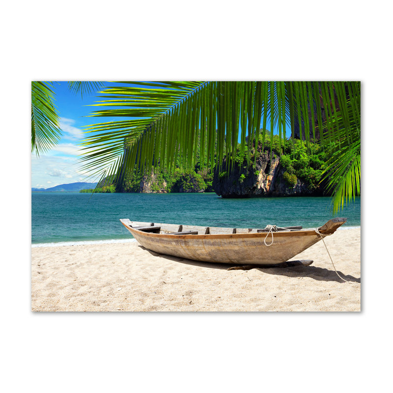 A Boat On The Beach - Wrapped Canvas Print