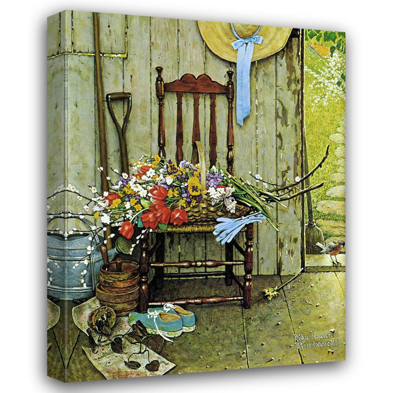 Fleurs printanières, H 37 po x l 28 po