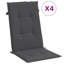 Ensemble de 4 coussins de chaise à dossier haut en polyester anthracite Melange-195900160-195900162
