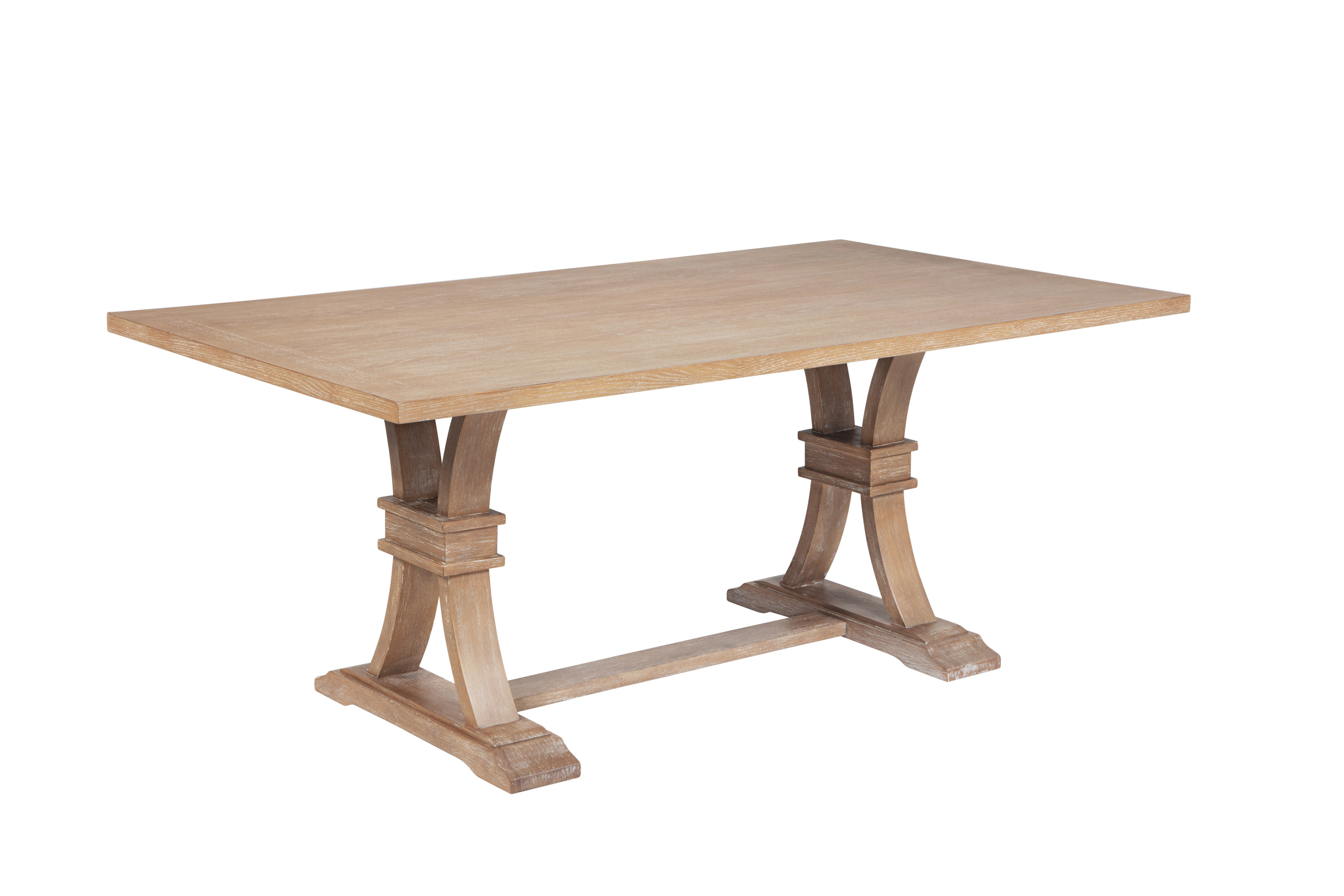 August Grove® Rustic Light Oak Traditional Style Dining Table | Wayfair