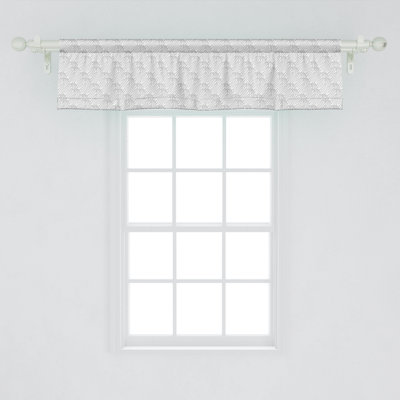 Cantonnière Ambesonne, lot de 2 formes abstraites, tons doux, gris pâle et blanc