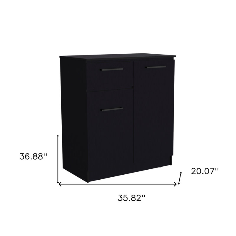 Commode combinée 36 po à tiroir noir