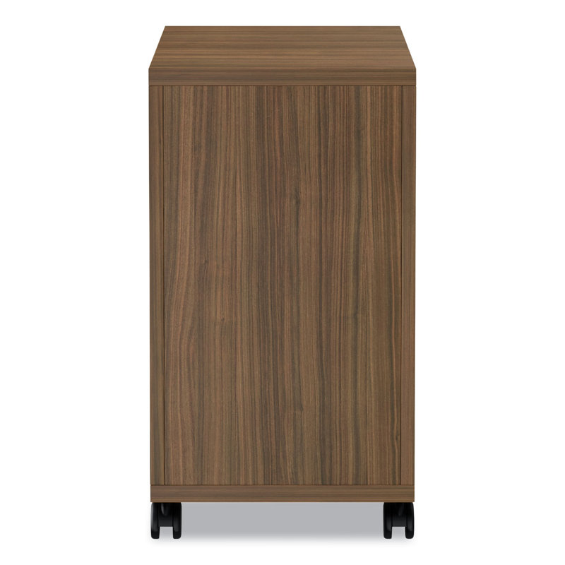 Walnut Mobile 2-Drawer Lockable Legal Size Filing Cabinet