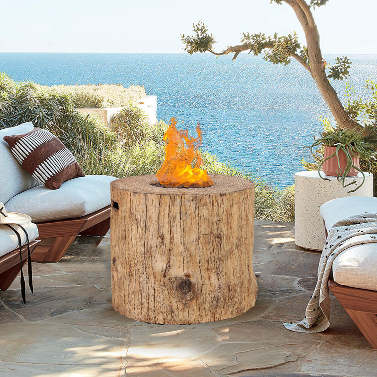 Dunlo 24'' H x 28.5'' W Stone Propane Outdoor Fire Pit Table