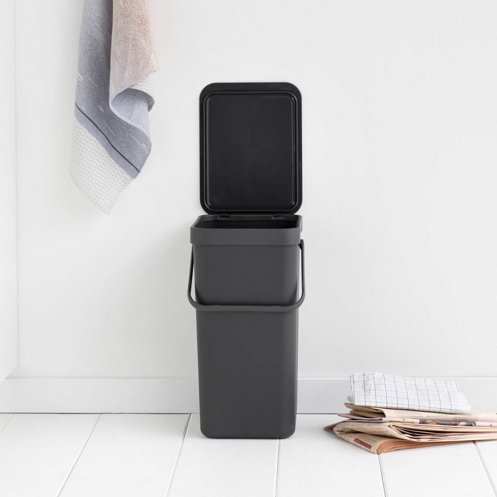 Brabantia Sort and Go 4.2gal Recycling Bin, Gray