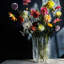 Crackle Handmade Glass Table Vase