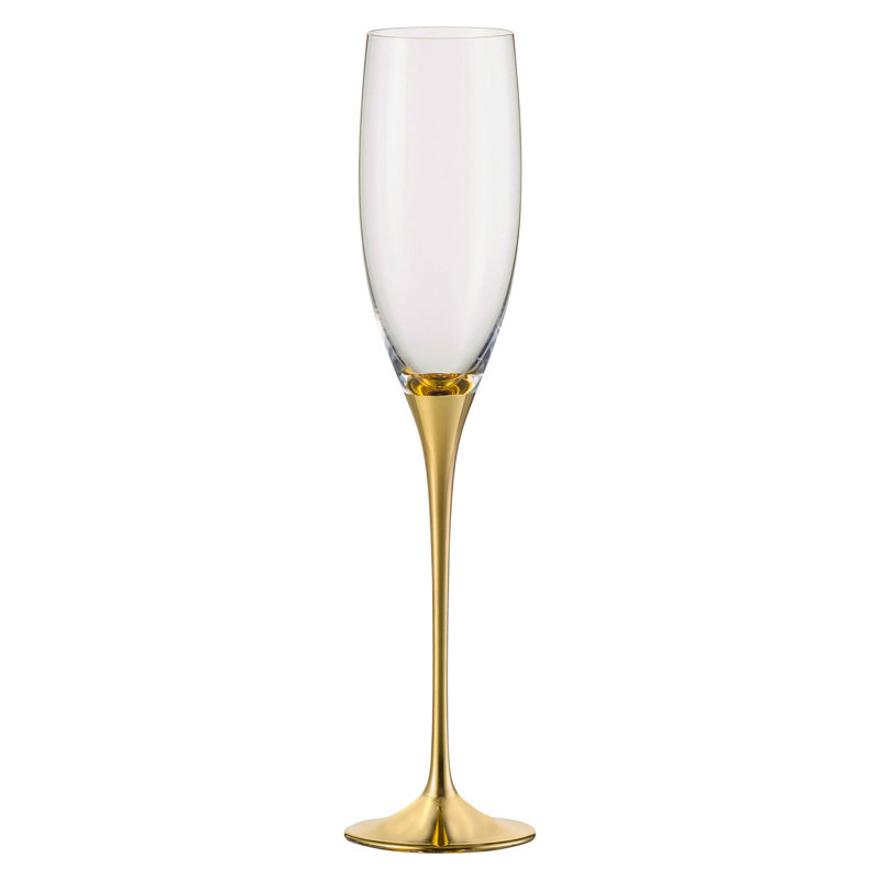 Barbarajean 180ml Flute Set, Clear/Gold