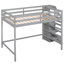 Lit mezzanine double avec espace de rangement et de montage intégré gris - Espace pour escalier polyvalent-1439397550