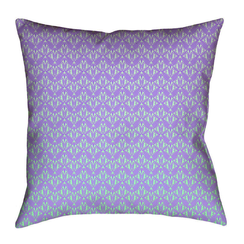 Housse de coussin Katelyn Elizabeth, 16 po x 16 po, Mauve / Vert, Faux lin