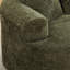 Canapé incurvé en chenille avec 3 coussins, couleur olive, assise profonde idéale pour appartement, mousse à mémoire de forme, sans assemblage, sans animaux, supporte jusqu'à 136 kg, faible capacité de soutien, peu encombrant