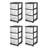 Sterilite 3 Drawer Storage Cart, Plastic Rolling Organizer with Wheels-98030212