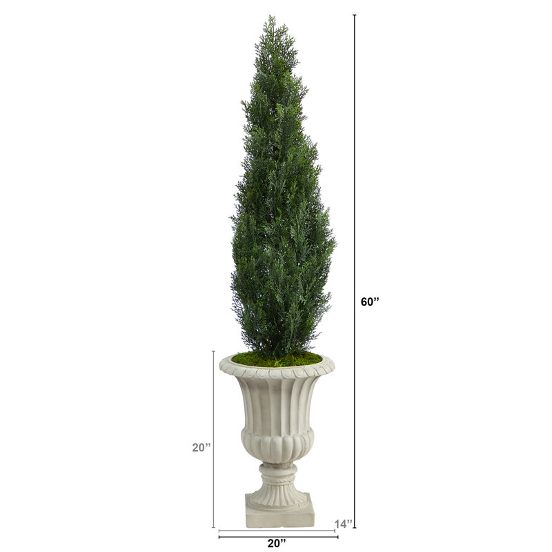 60'' Faux Cedar Tree in Stone Urn
