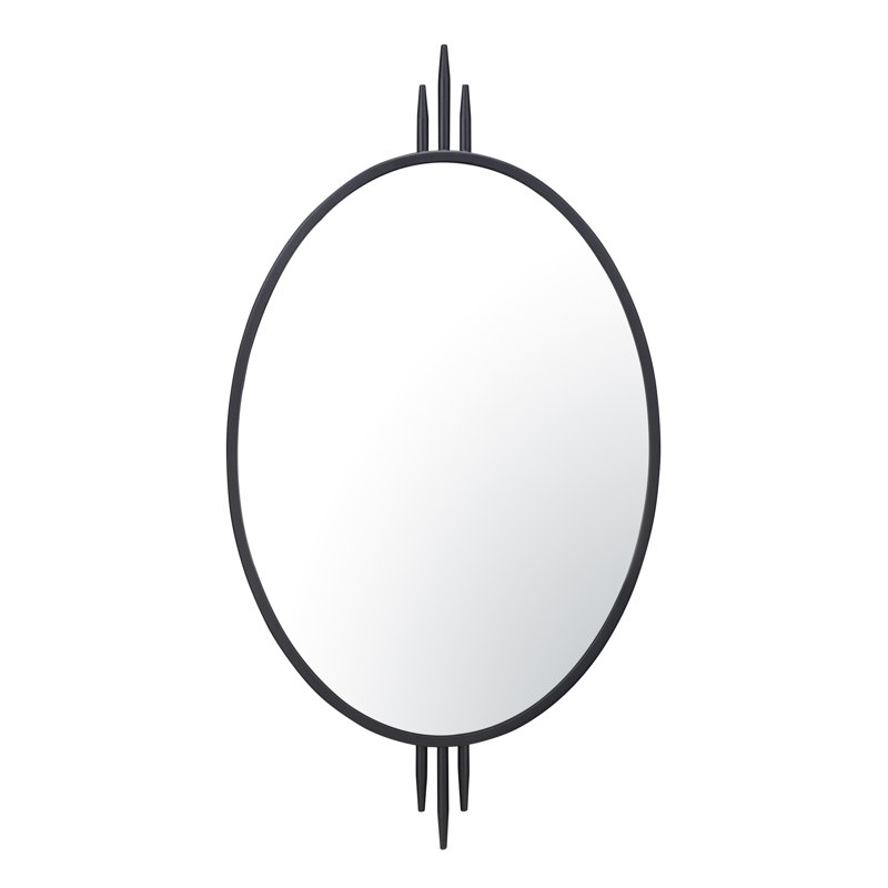 Propaganda Oval Wall Mirror - Black, Oval, 41" x 22", Matte Black