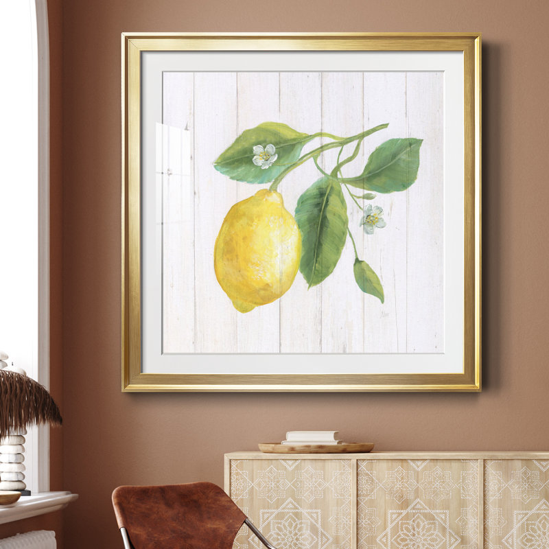 Lemon Fresh II - Reproduction d'art sur papier encadré, Cadre doré, H 34,5 po x l 34,5 po x P 1,5 po