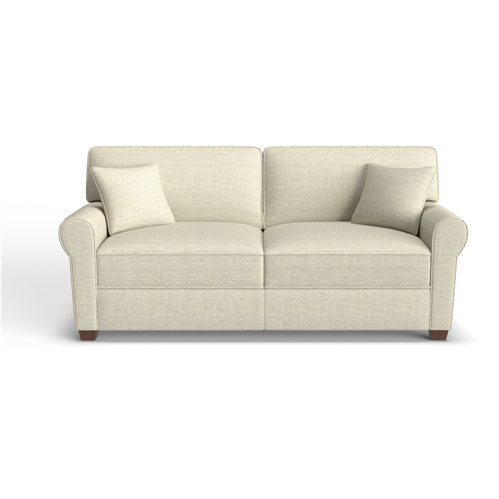 Shannon 36" Sofa Bed, Dark Walnut, Conversation Ivory Basketweave