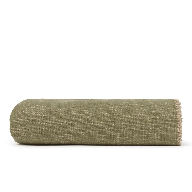 Hand Loomed Throw Blanket, Kaki