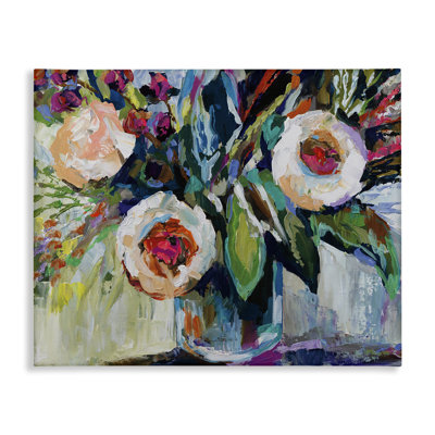  Modern Fiesta Flowers Canvas Wall Art by Jeanette Vertentes
