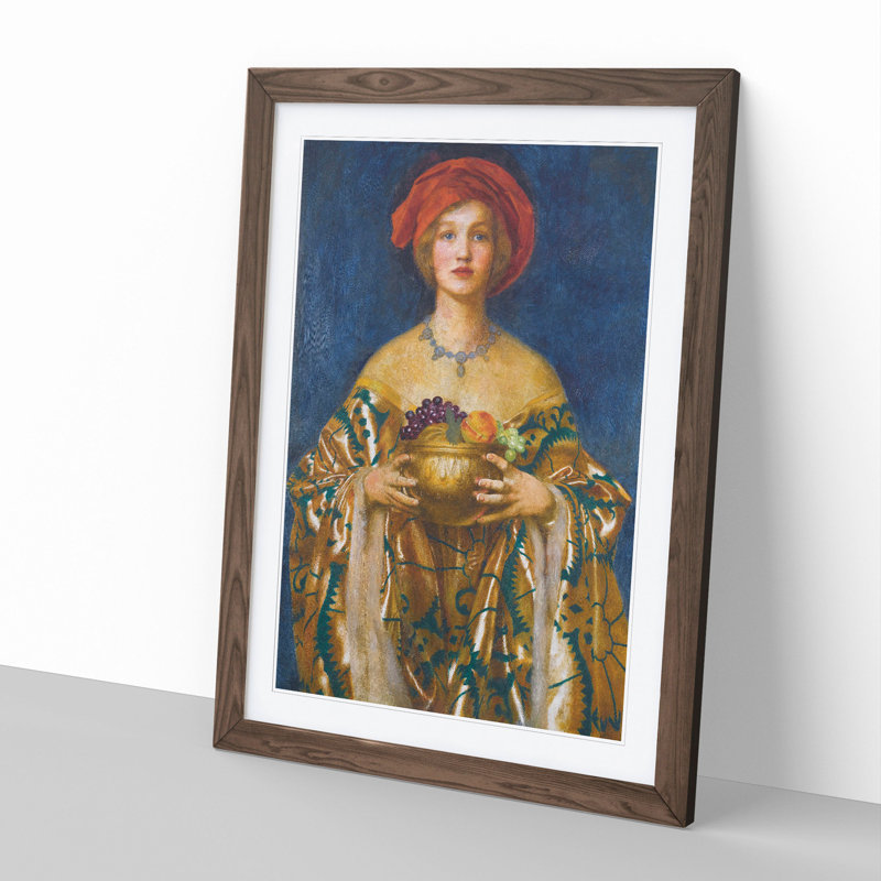 The Golden Bowl by Frank Cowper Cadogan - Picture Frame Painting, Walnut, 48cm H x 36cm W x 2cm D