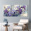 Ensemble de 3 tableaux muraux sur toile à motif floral d'iris violets, pour la décoration du salon et de la chambre.