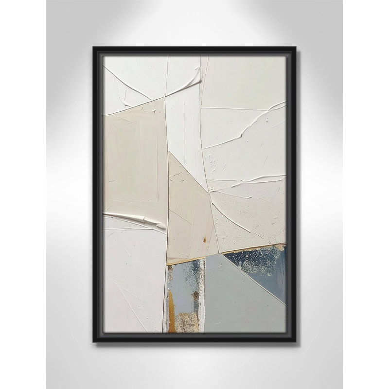 «Plastering II» par Alonza Saunders, Toile avec cadre, L 13,5 po x H 19,5 po, Cadre flottant noir