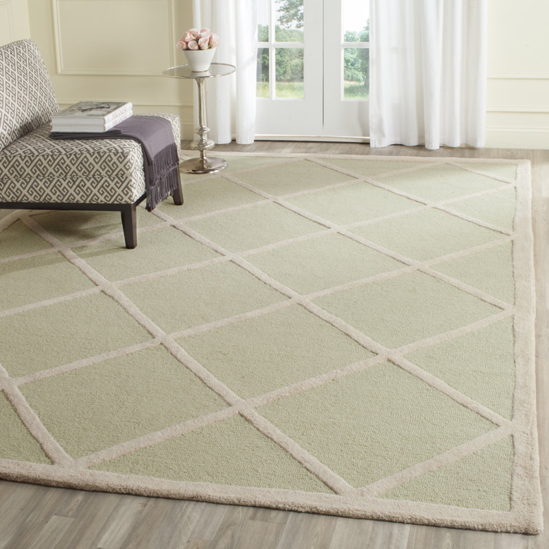 Sanyla Hand Tufted Wool Geometric Rug, Rectangle 6' x 9'