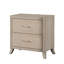Table de chevet style transitionnel 1Pc Bords courbés Port USB français et anglais Tiroirs à queue d'aronde Poignées en acrylique finition chêne naturel