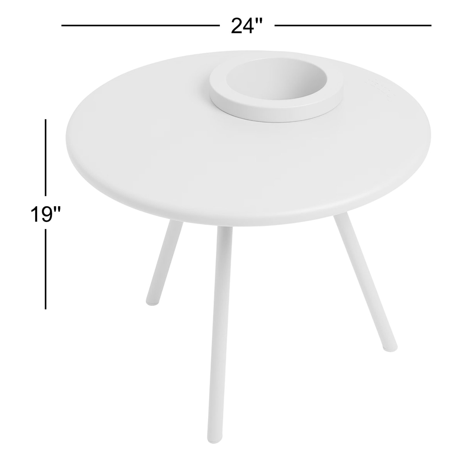 Bakkes 3 Leg End Table, Light Gray