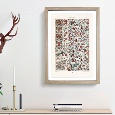 Persian Flowers & Birds Pattern by Albert Racinet - Picture Frame Painting Print
