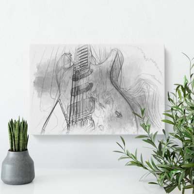 Electric Guitar Vol.2 Sketch - Wrapped Canvas