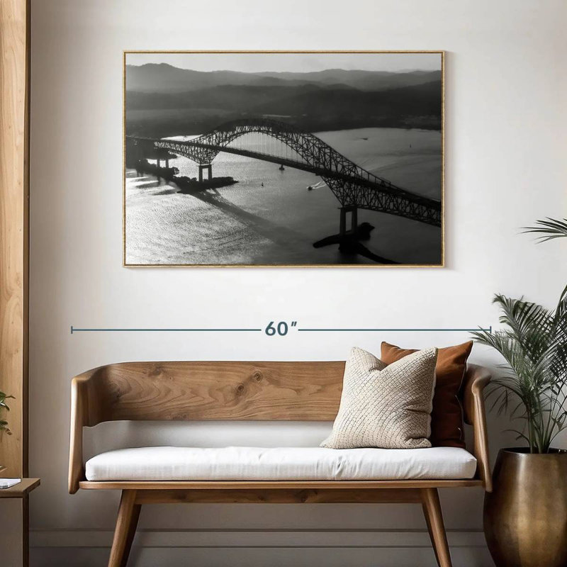 Pont des Amériques, Cadre flottant en bois naturel, 46 po x 31 po